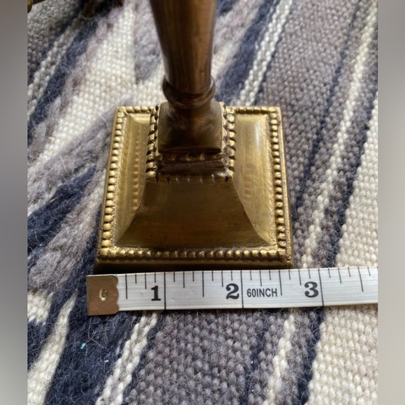 Mid Century Solid Brass Etched Tapered Candlesticks set! - Picture 3 of 6